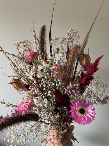 Droogboeket 'Pink Accents'